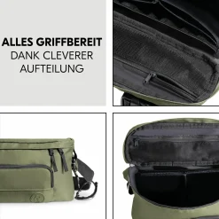 Universal Kinderwagen Organizer und Bauchtasche - Pushchair Hip Bag - Olive