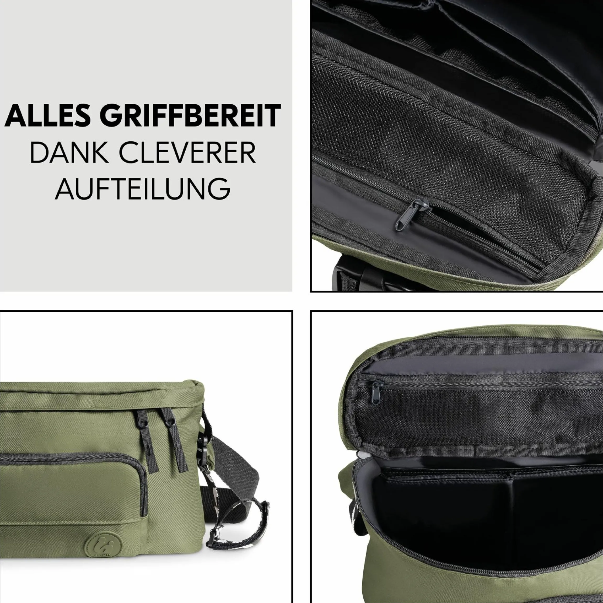 Universal Kinderwagen Organizer und Bauchtasche - Pushchair Hip Bag - Olive