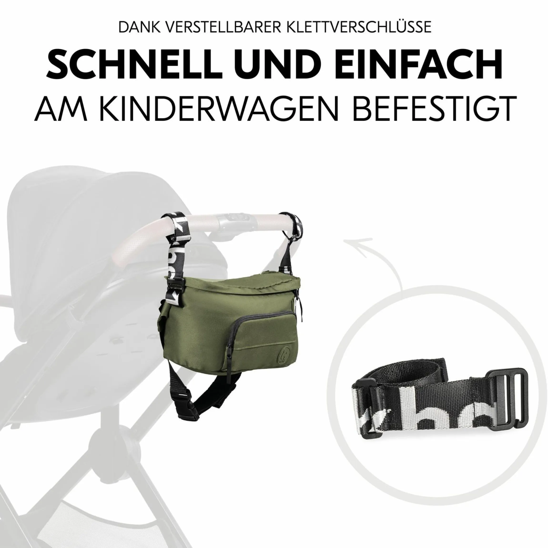 Universal Kinderwagen Organizer und Bauchtasche - Pushchair Hip Bag - Olive