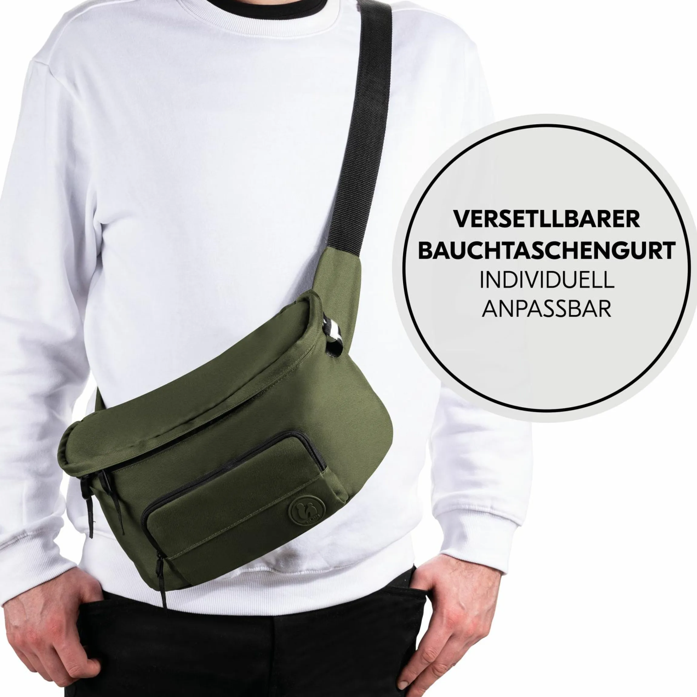 Universal Kinderwagen Organizer und Bauchtasche - Pushchair Hip Bag - Olive