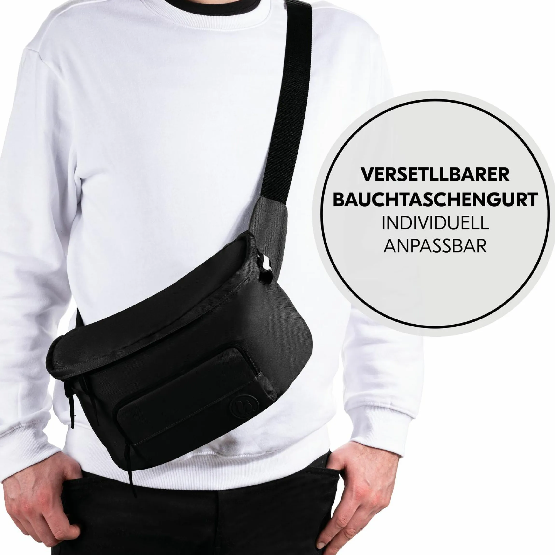 Universal Kinderwagen Organizer und Bauchtasche - Pushchair Hip Bag - Black