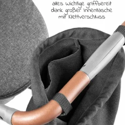 Universal Kinderwagen Tasche mit Staufächern und Rucksackfunktion - Grau Melange