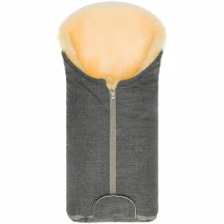 Universal Lammfell-Fußsack für Babyschale & Babywanne - Melange Hellgrau