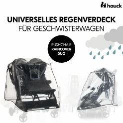 Universal Regenschutz für Geschwisterwagen / Zwillingsbuggys