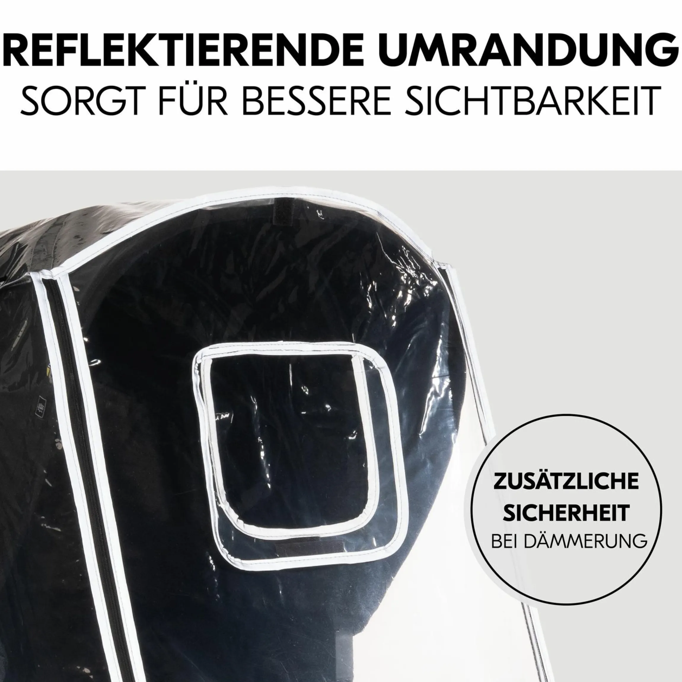 Universal Regenschutz mit großer Frontöffnung für Buggys & Kinderwagen