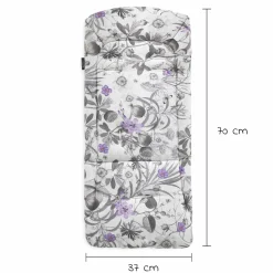 Universal Sitzauflage für Kinderwagen und Buggy (atmungsaktive Baumwolle) - Floral Grey