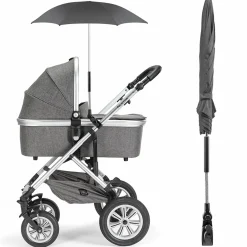 Universal Sonnenschirm für Kinderwagen und Buggy - Schwarz