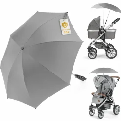 Universal Sonnenschirm für Kinderwagen und Buggy - Grau