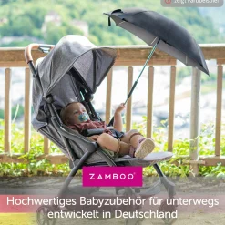 Universal Sonnenschirm für Kinderwagen und Buggy - Grau