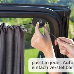 Universal Sonnenschutz Slide & Shade mit Vorhangfunktion - Doppelpack - Dunkelgrau