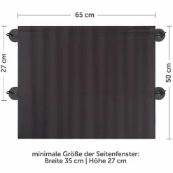 Universal Sonnenschutz Slide & Shade mit Vorhangfunktion - Doppelpack - Dunkelgrau