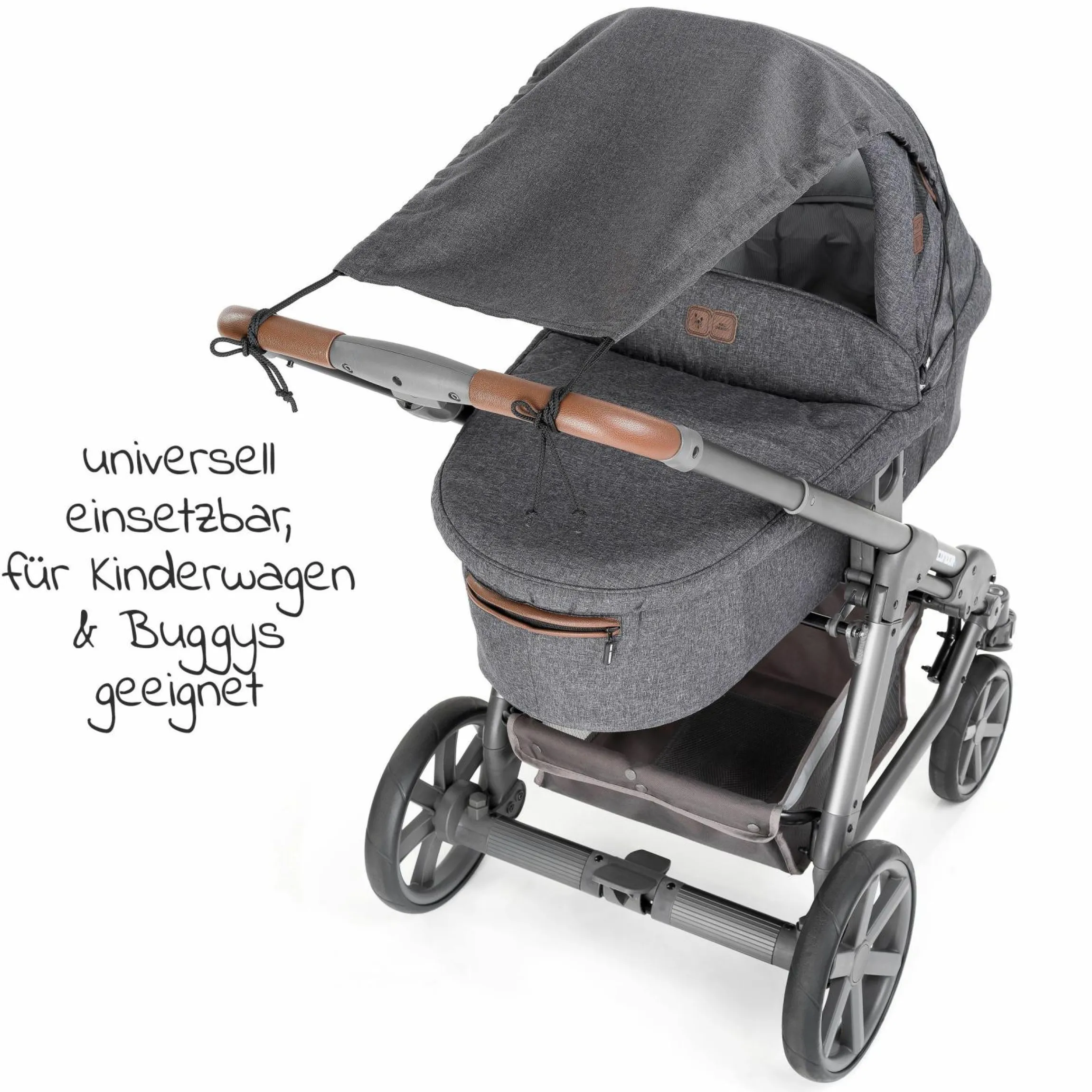 Universal Sonnensegel Deluxe für Kinderwagen und Buggy - Grau