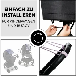 Universal Sonnensegel für Kinderwagen - Floral Grey