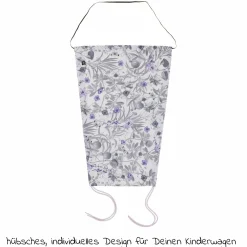 Universal Sonnensegel für Kinderwagen - Floral Grey