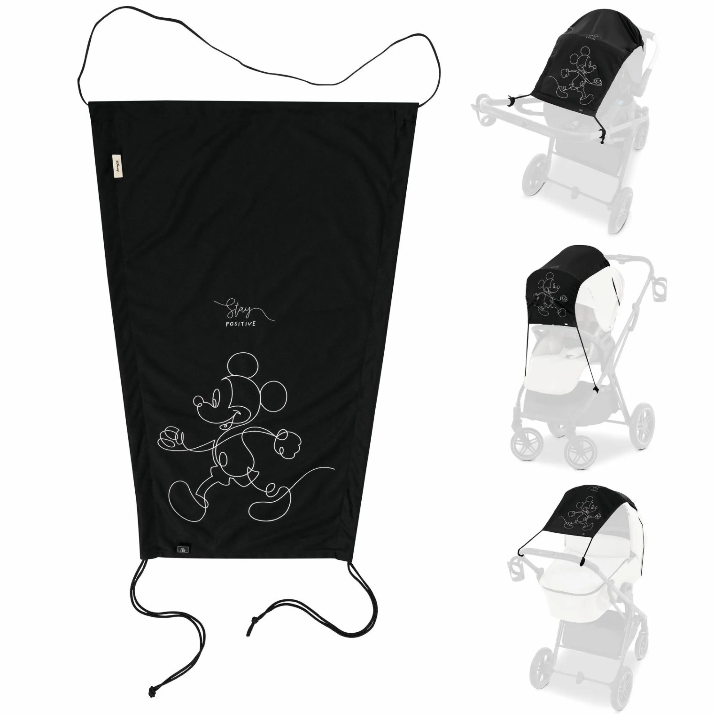 Universal Sonnensegel für Kinderwagen - Disney - Mickey Mouse Black