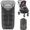 Universal Thermo Fußsack Multifunktion Comfort für Kinderwagen und Buggy - Schwarz Grau