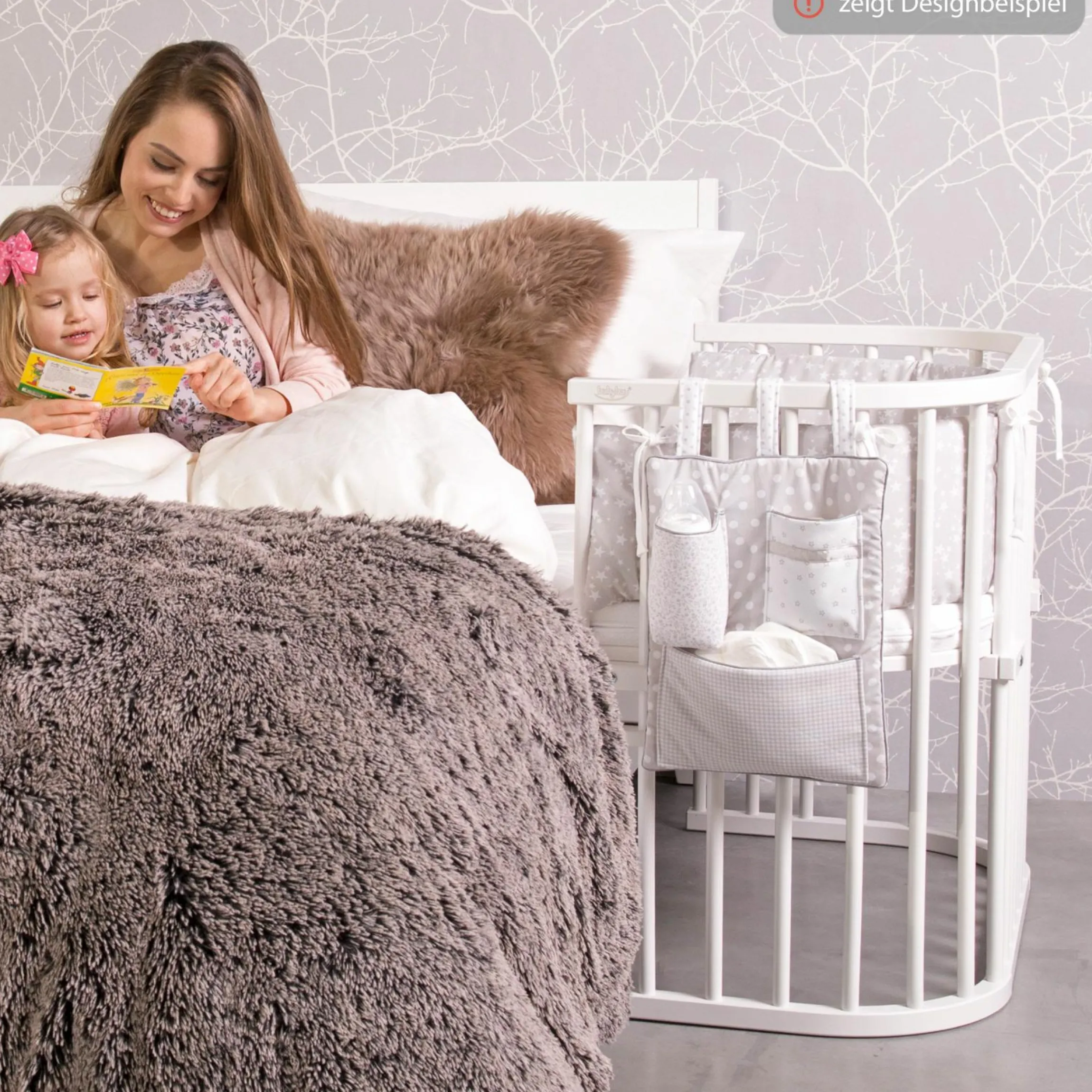 Utensilo für alle babybay Beistellbetten - Perlgrau - Kollektion 2024
