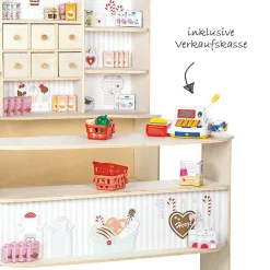Verkaufsstand Cafe & Shop inkl. 100 Teile Zubehör - Natur