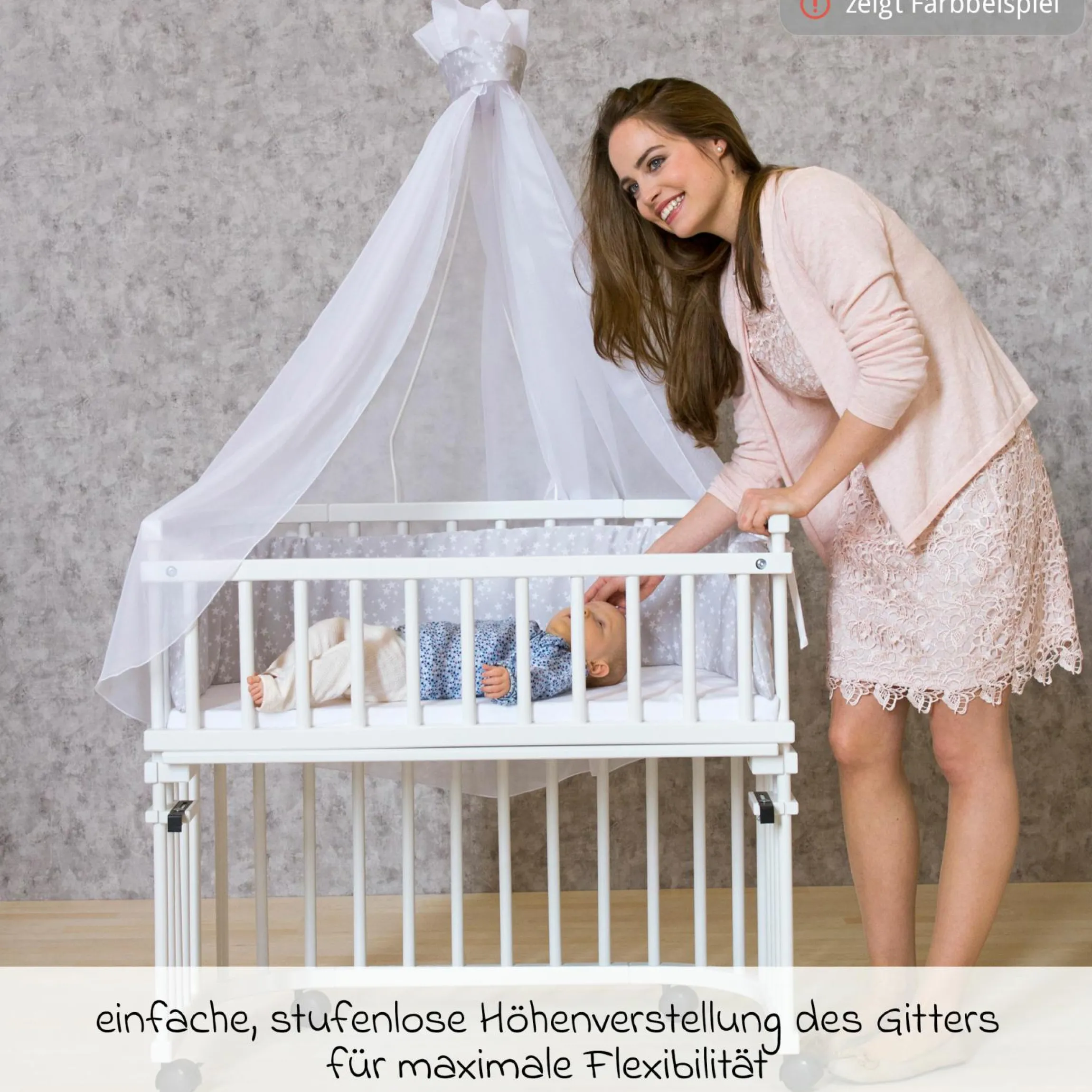 Verschlussgitter für Beistellbett Mini & Midi & Original - Natur lackiert - Kollektion 2024