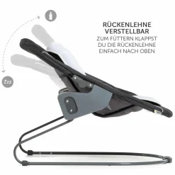 Verstellbarer Neugeborenenaufsatz & Wippe für Alpha & Beta Hochstuhl - Bouncer 2in1 Deluxe - Melange Grey