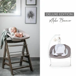 Verstellbarer Neugeborenenaufsatz & Wippe für Alpha & Beta Hochstuhl - Bouncer 2in1 Deluxe - Sand