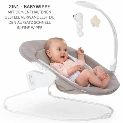 Verstellbarer Neugeborenenaufsatz & Wippe für Alpha & Beta Hochstuhl - Bouncer 2in1 Deluxe - Sand