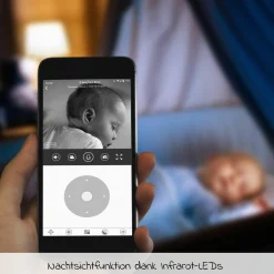 Video-Babyphone IP BabyCam Move - Weiß / Grau