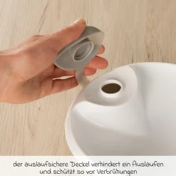 Warmhalteteller mit Saugnapf kein Verrutschen & Umkippen - Weiß Grau