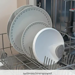 Warmhalteteller mit Saugnapf kein Verrutschen & Umkippen - Weiß Grau