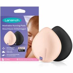 Waschbare Stilleinlage 8er Pack - Hellrosa & Schwarz