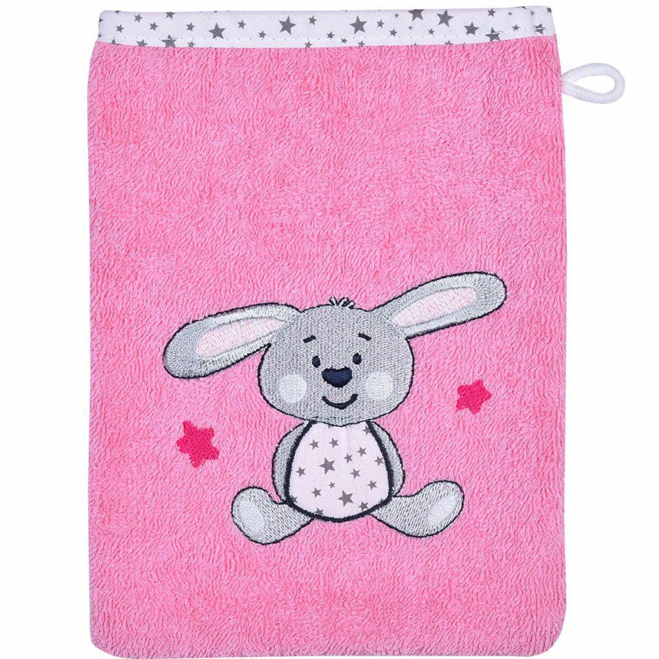 Waschhandschuh - Hase - Bubblegum