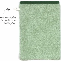 Waschhandschuh - Stickerei Faultier - Hellolivgrün