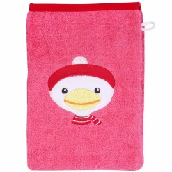 Waschhandschuh - Stickerei Ente - Pink