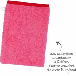 Waschhandschuh - Stickerei Ente - Pink
