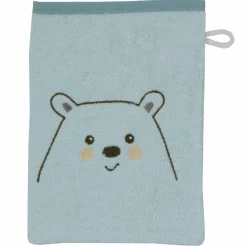 Waschhandschuh - Stickerei Eisbär - Mint
