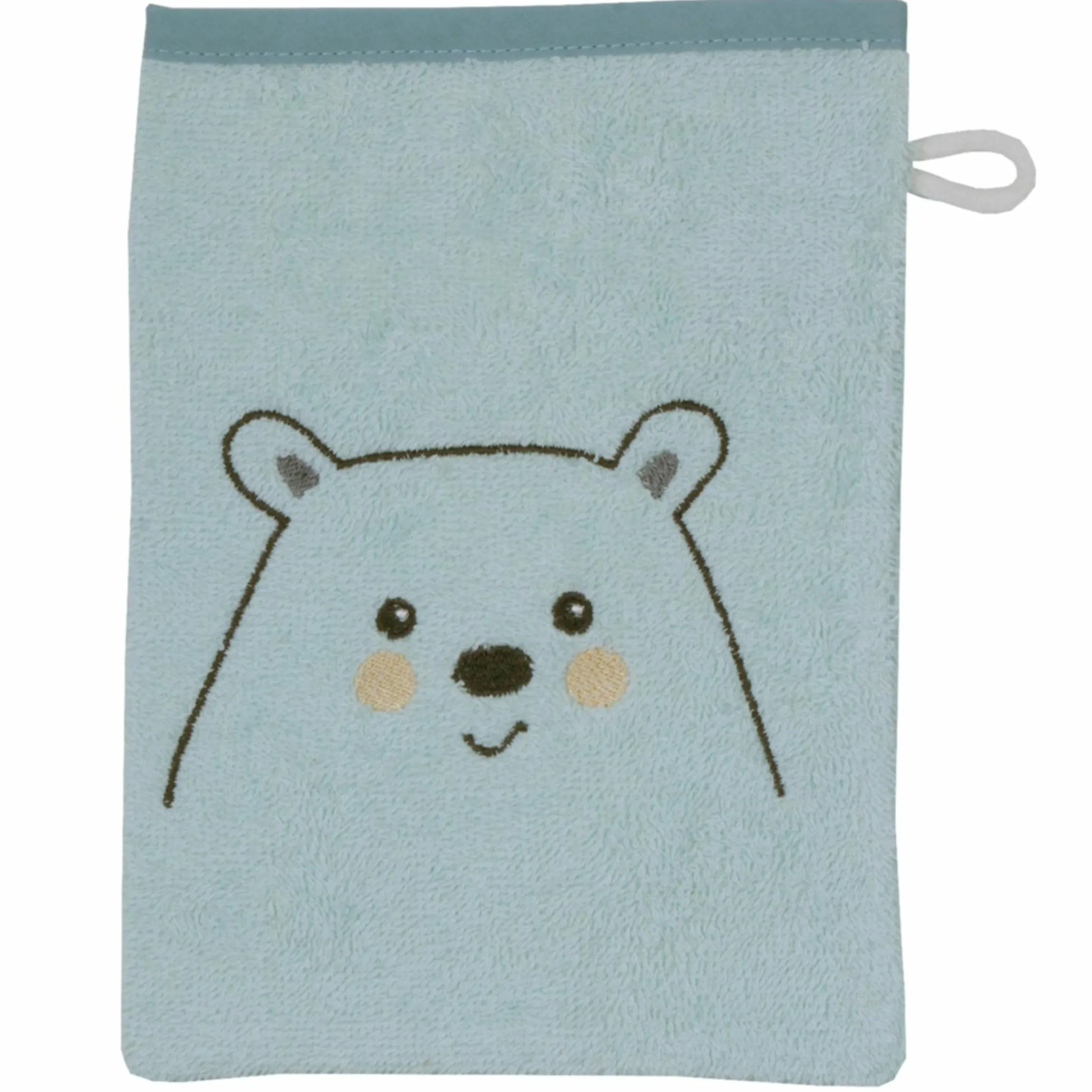 Waschhandschuh - Stickerei Eisbär - Mint