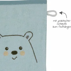 Waschhandschuh - Stickerei Eisbär - Mint