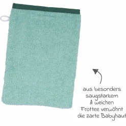 Waschhandschuh - Stickerei Ente - Mint
