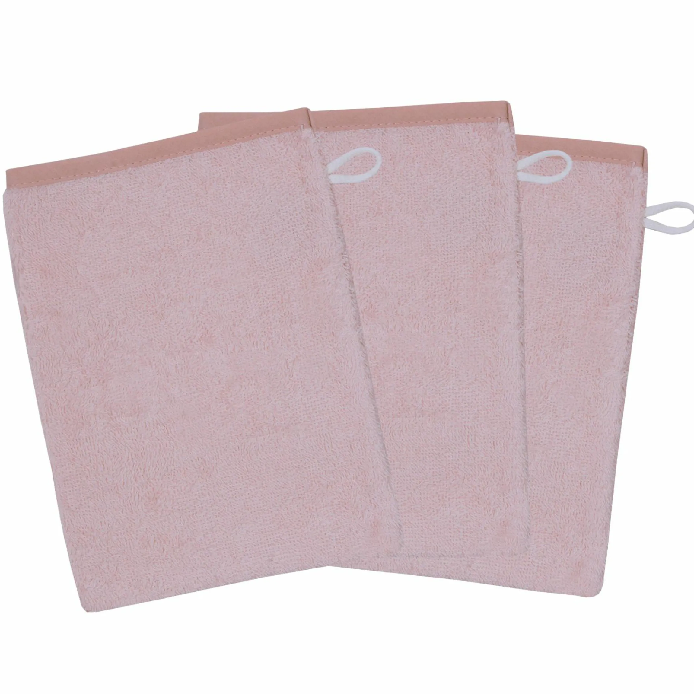 Waschhandschuh 3er Pack - Uni Lachsrosa
