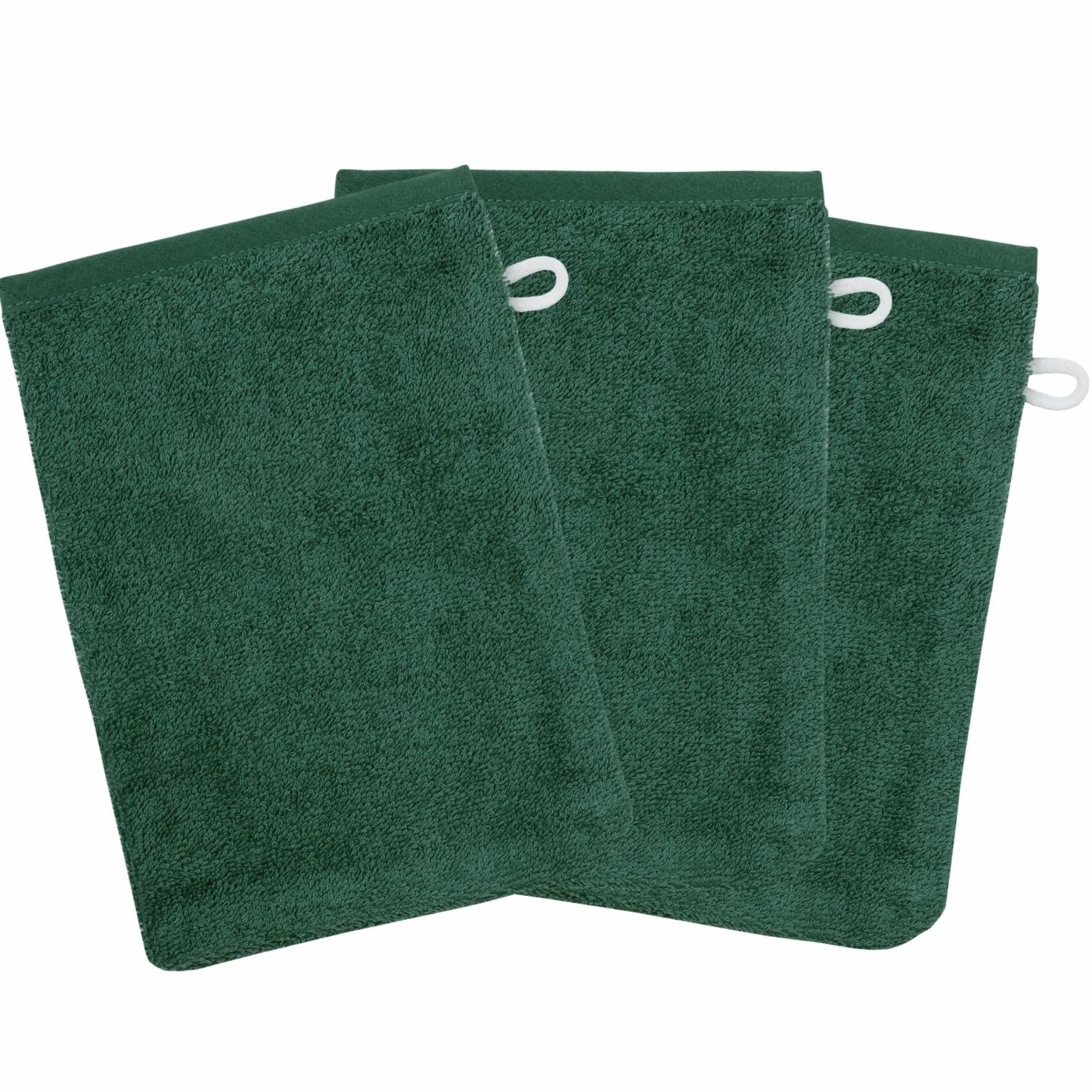 Waschhandschuh 3er Pack - Uni Piniengrün
