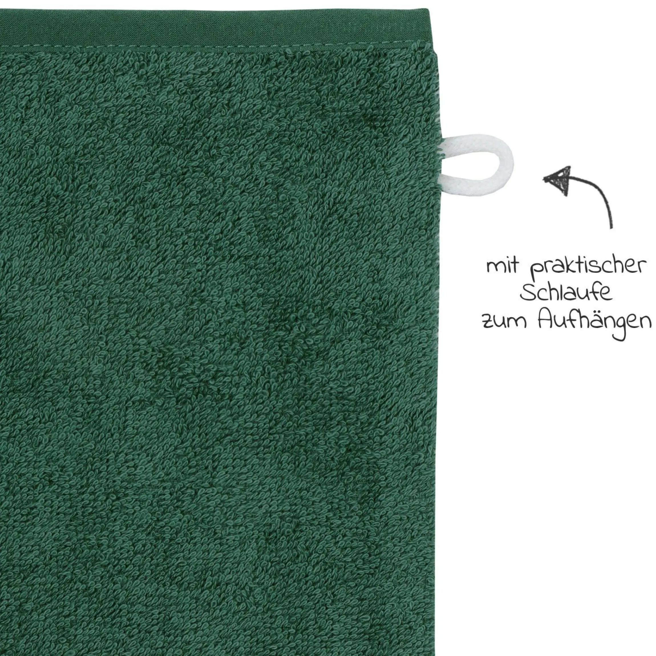 Waschhandschuh 3er Pack - Uni Piniengrün