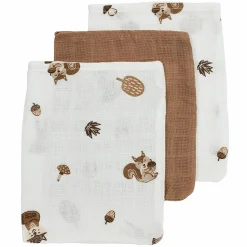 Waschhandschuh 3er Pack Musselin 20 x 17 cm - Forest Animals - Toffee