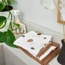 Waschhandschuh 3er Pack Musselin 20 x 17 cm - Forest Animals - Toffee