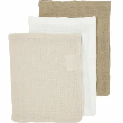 Waschhandschuh 3er Pack Musselin 20 x 17 cm - OffWhite / Soft Sand / Taupe