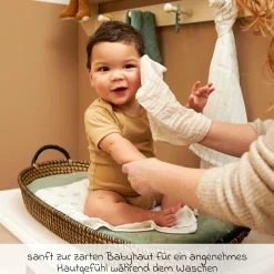 Waschhandschuh 3er Pack Musselin 20 x 17 cm - OffWhite / Soft Sand / Taupe