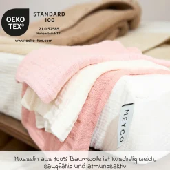 Waschhandschuh 3er Pack Musselin 20 x 17 cm - Soft Rose / Rose