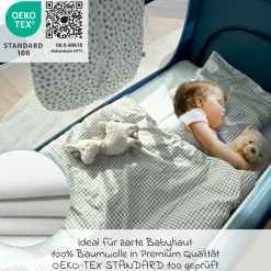 Wasserdichte Betteinlage 60 x 120 cm / Matratzenauflage für Baby- & Reisebetten - Molton