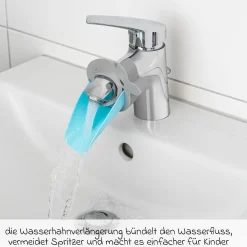 Wasserhahnverlängerung MyHappyBath Extender - Blau Grau