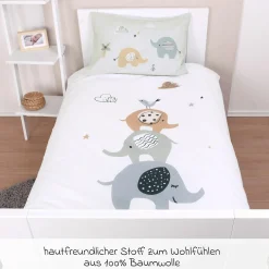 Wende-Bettwäsche 100 x 135 cm - Elephants