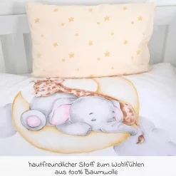 Wende-Bettwäsche 100 x 135 cm - Sleeping on the moon